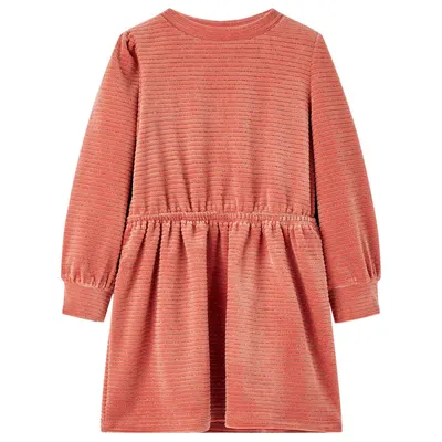 Rochie pentru copii cu mâneci lungi, roz mediu, 104