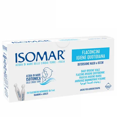 Picaturi pentru nas si ochi cu apa de mare izotonica, + 6luni, Isomar | 20 x 5 ml