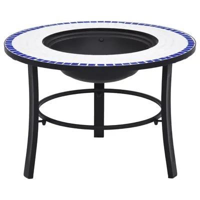 vidaXL Vatră de foc cu mozaic, albastru și alb, 68 cm, ceramică