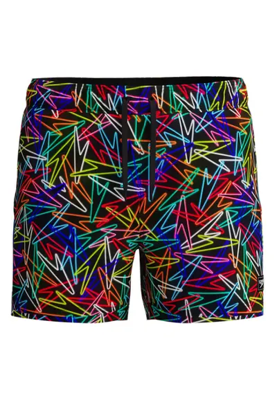 Sort inot barbati Redondo Edge Printed 14 negru/rosu – uscare rapida - 4-way stretch - Negru | Rosu