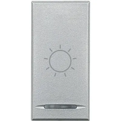 Capac tasta Axolute MyHOME BUS - simbol iluminare tip apasare - 1 modul - aluminiu