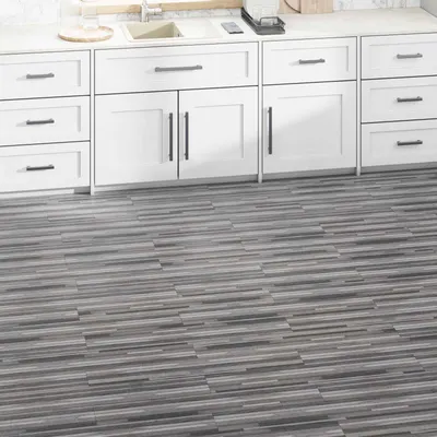 vidaXL Plăci de Pardoseală Gri cu dungi 2,51 m² 18 buc. PVC