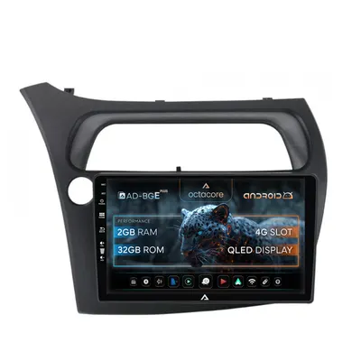 Navigatie Honda Civic Hatchback (2006-2011), Android, E-Octacore 2GB RAM + 32GB ROM, 9 Inch - AD-BGE9002+AD-BGRKIT020