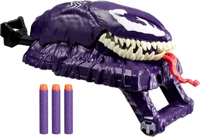 Blaster Nerf Marvel Spider-Man - Venom Strike, cu 3 săgeți