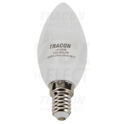 Sursa de lumina LED, lumanare, cu LED SAMSUNG LGYS5NW 230V,50Hz,5W,4000K,E14,400lm,180°,C37,SAMSUNG chip,EEI=A+