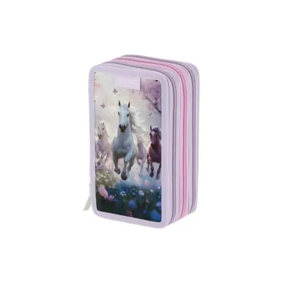 Penar echipat 31 piese, 3 fermoare, 19x11.5x7cm, Whisper Mane, Herlitz
