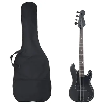 vidaXL Chitara bass electrică începători, cu husă, negru, 4/4 46"