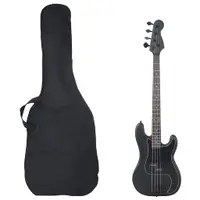 vidaXL Chitara bass electrică începători, cu husă, negru, 4/4 46"