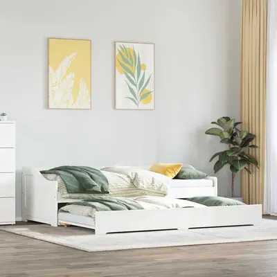 Gossi pat de zi cu sutul fara saltea „irun” alb 90x200 cm