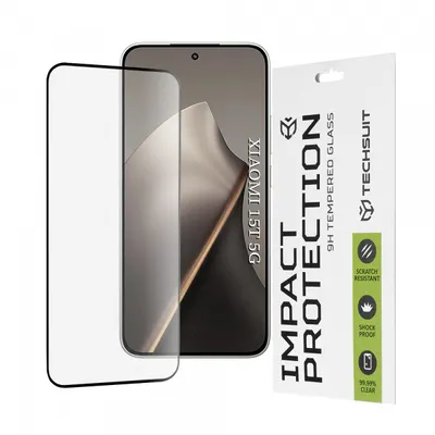 Folie de protectie Ecran Techsuit pentru Xiaomi 15T, Sticla Securizata, Full Glue, 111D, Neagra