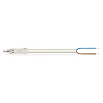 pre-assembled connecting cable; Eca; Socket/open-ended; 2-pole; Cod. A; H05VV-F 2 x 1.5 mm²; 5 m; 1,50 mm²; white