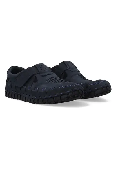 Pantofi casual din piele nubuc cu talpa flexibila si inchidere velcro