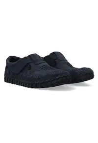 Pantofi casual din piele nubuc cu talpa flexibila si inchidere velcro