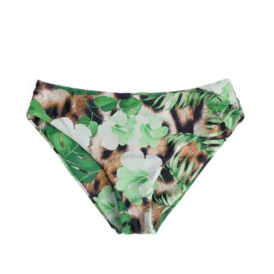Slip de baie cu imprimeu floral si animal print