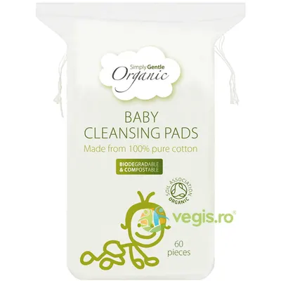 Dischete Rectangulare de Curatare din Bumbac Organic 60buc