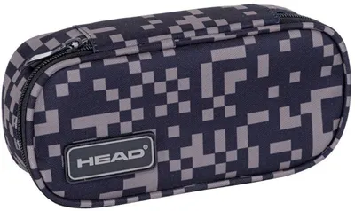 Penar școlar oval Astra Head - Blocuri gri, 1 fermoar