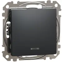 Intrerupator simplu cu indicator luminos, Schneider, SDD114101L, Sedna Design, albastru, antracit