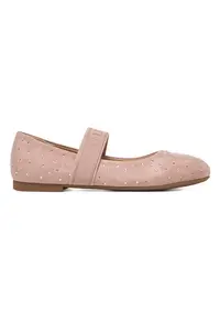 Balerini copii - textil - roz - cu strasuri