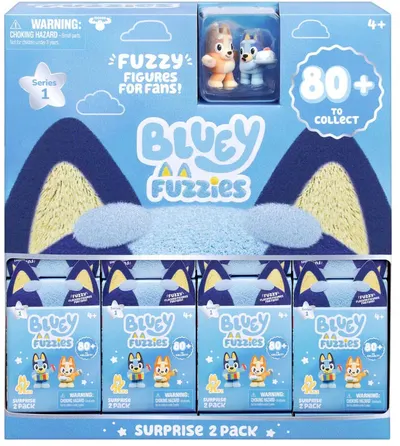 Set de figurine Moose Bluey - Fuzzies, 2 bucăți, seria 1, sortiment