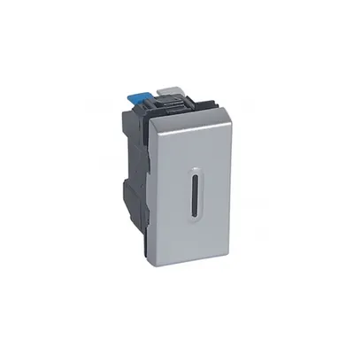 Intrerupator cap scara Mosaic - cu LED indicator - 10 AX 250 V~ - 1 module - alu