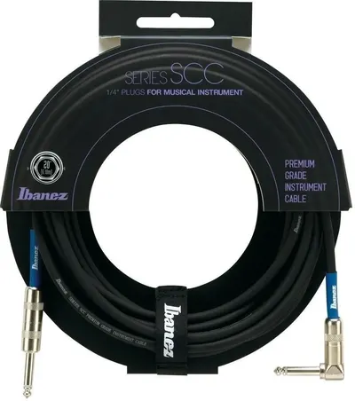 Cablu pentru chitară Ibanez - SCC20L, 6.3 mm, 6 m, negru/albastru