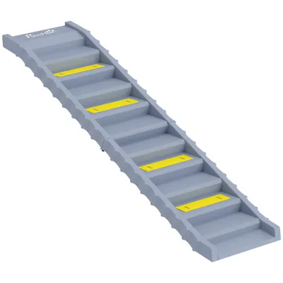 PawHut Scară Pliabilă pentru Câini, pentru Mașină și Paturi, 10 Trepte Antiderapante, Capacitate 68kg, Gri | Aosom Romania