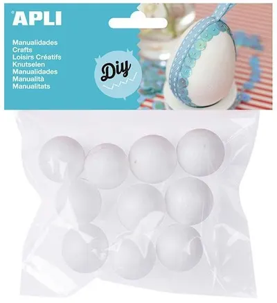 Set creativ APLI - Bile, 25 mm, din polistiren, 10 bucati