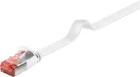 Cablu de retea RJ45 flat FTP Cat.6 0.25m Alb, Goobay G94913