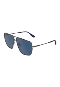 Ochelari de soare aviator cu logo discret - Albastru oceanic/Argintiu inchis