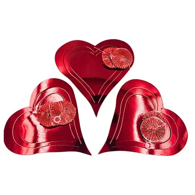 Set 3 decorațiuni, de agățat, în formă de inimioare, 60 cm