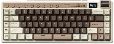 Tastatură mecanică Royal Kludge – M70, wireless, Cream, RGB, Mocha Grey