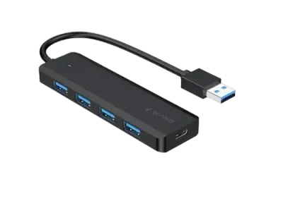 Hub USB Gembird UHB-U3P4P-02, 4 x USB-A, 15cm (Negru)