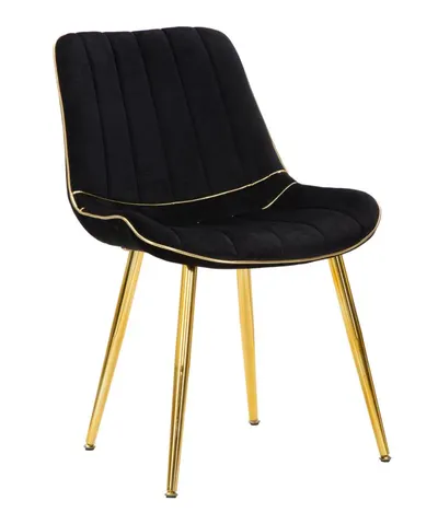Mauro Ferretti Scaun Paris Negru/auriu Set 2 Buc Cm 51x59x79