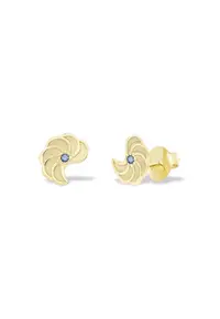 Cercei OCEAN FLOWERS cu diamante naturale albastre - aur galben 14K
