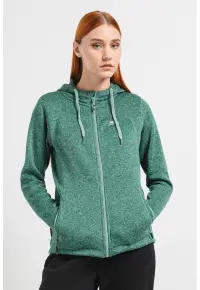 Hanorac cu captuseala din material fleece pentru drumetii Odelia - Verde melange
