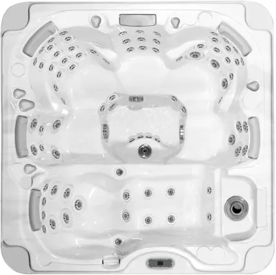 Minipiscina jacuzzi, 6 persoane, sterling silver, 82 jeturi, sistem audio MyMusic 2.0, unitate de control Gecko (IN.YE-3) iluminare LED, Wellis Chill