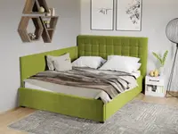 Pat Tapitat de colt Rivo cu somiera fixa Verde - Falcone 22 160x200