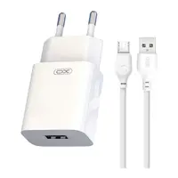 Incarcator Retea Cu Cablu microUSB XO Design L99, 12W, 2.4A, 1 x USB-A, Alb