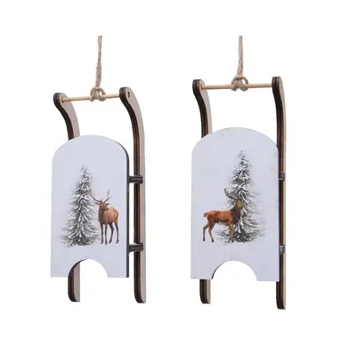 Decoratiune - Plywood Sleigh Deer - mai multe modele
