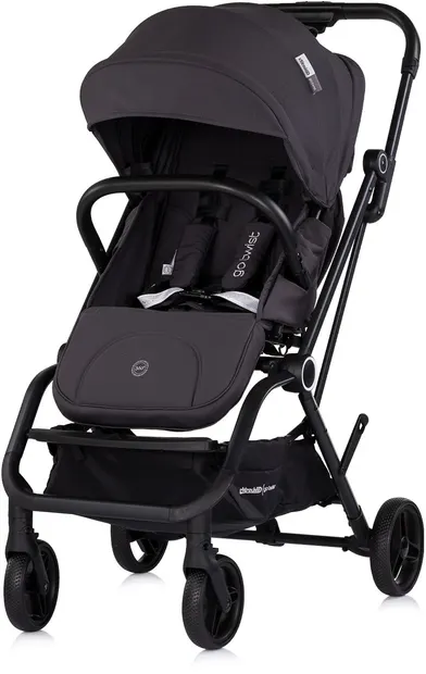 Cărucior pentru copii Chipolino - Go Twist, cu 360°, gri închis