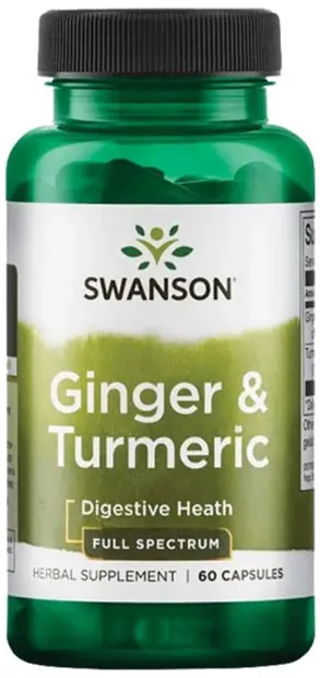 Ginger & Turmeric, 600 mg, 60 capsule, Swanson