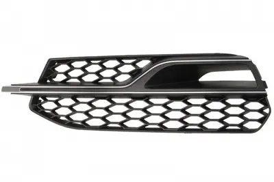 Grila bara fata stanga (S-LINE, locas proiector, plastic, crom negru) AUDI A3 2008-2016