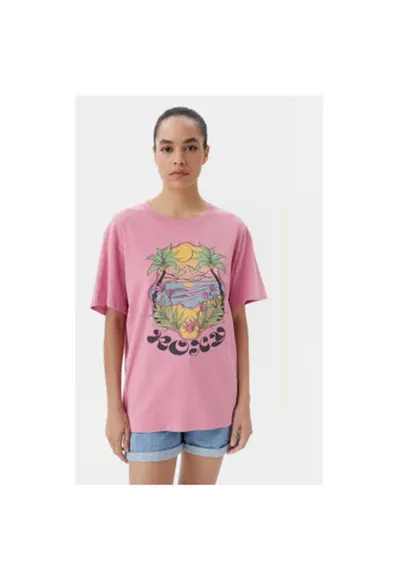 Tricou dama ERJZT05905-MGQ0 - Bumbac - Roz - Roz