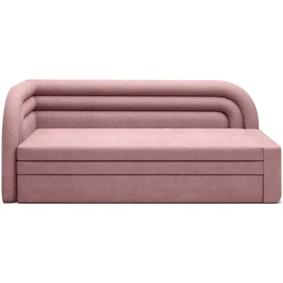 Canapea roz extensibilă/cu spațiu de depozitare cu tapițerie din chenille cu colț pe partea stângă 223 cm Fabillo – ELTAP