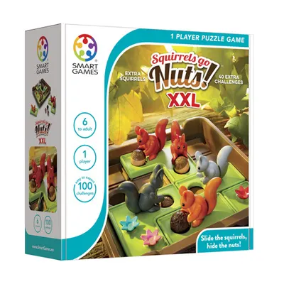 Smart Games - Squirrels Go Nuts! XXL joc de logica cu 100 de provocari 6+ ani editie internationala