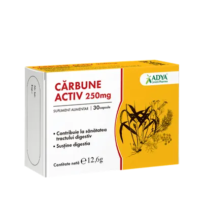 Carbune Activ 250 mg, Adya Green Pharma | 30 capsule