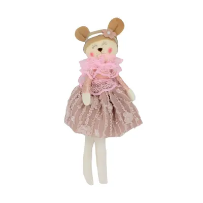 Decorațiune Zooky animăluț ursuleț rochiță roz prăfuit