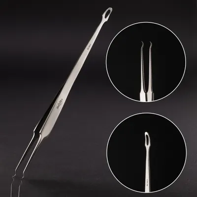Instrument Profesional pentru Puncte Negre Cu Doua Capete Profesional, BC801 Inox 17cm