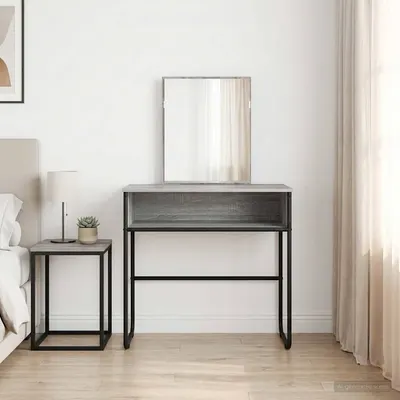 vidaXL Masă de Machiaj Sonoma gri 81 x 40 x 131 cm Lemn prelucrat