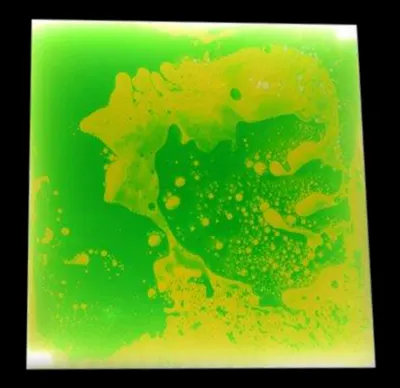 Placă de podea luminoasă cu lichid colorat (Verde cu galben)